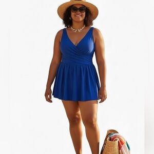 Shore Shapes Vibrant Blue Swim Dress